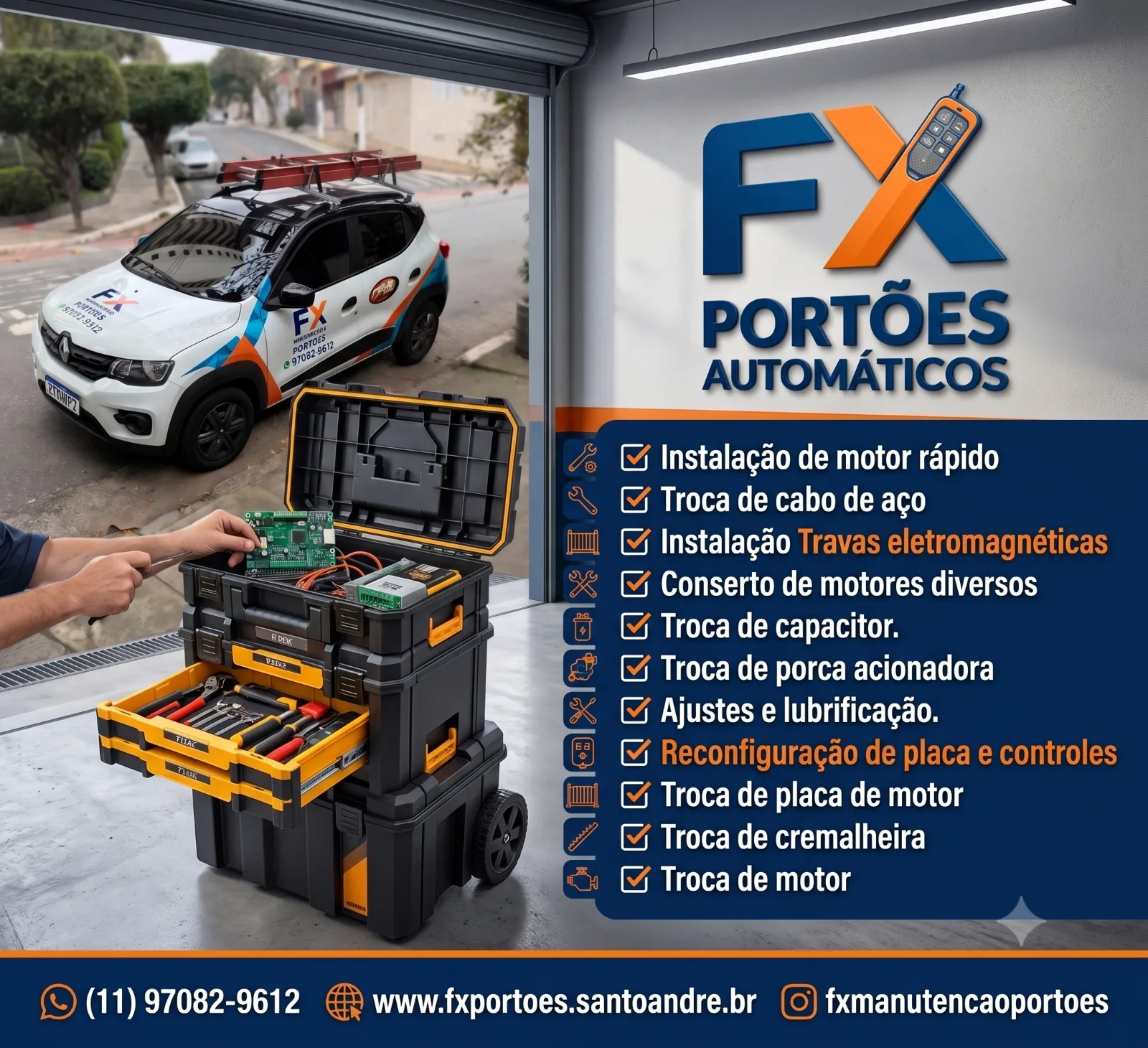 A Arte e a Excelência em Segurança: O Mural de Soluções da FX Manutenção de Portões
