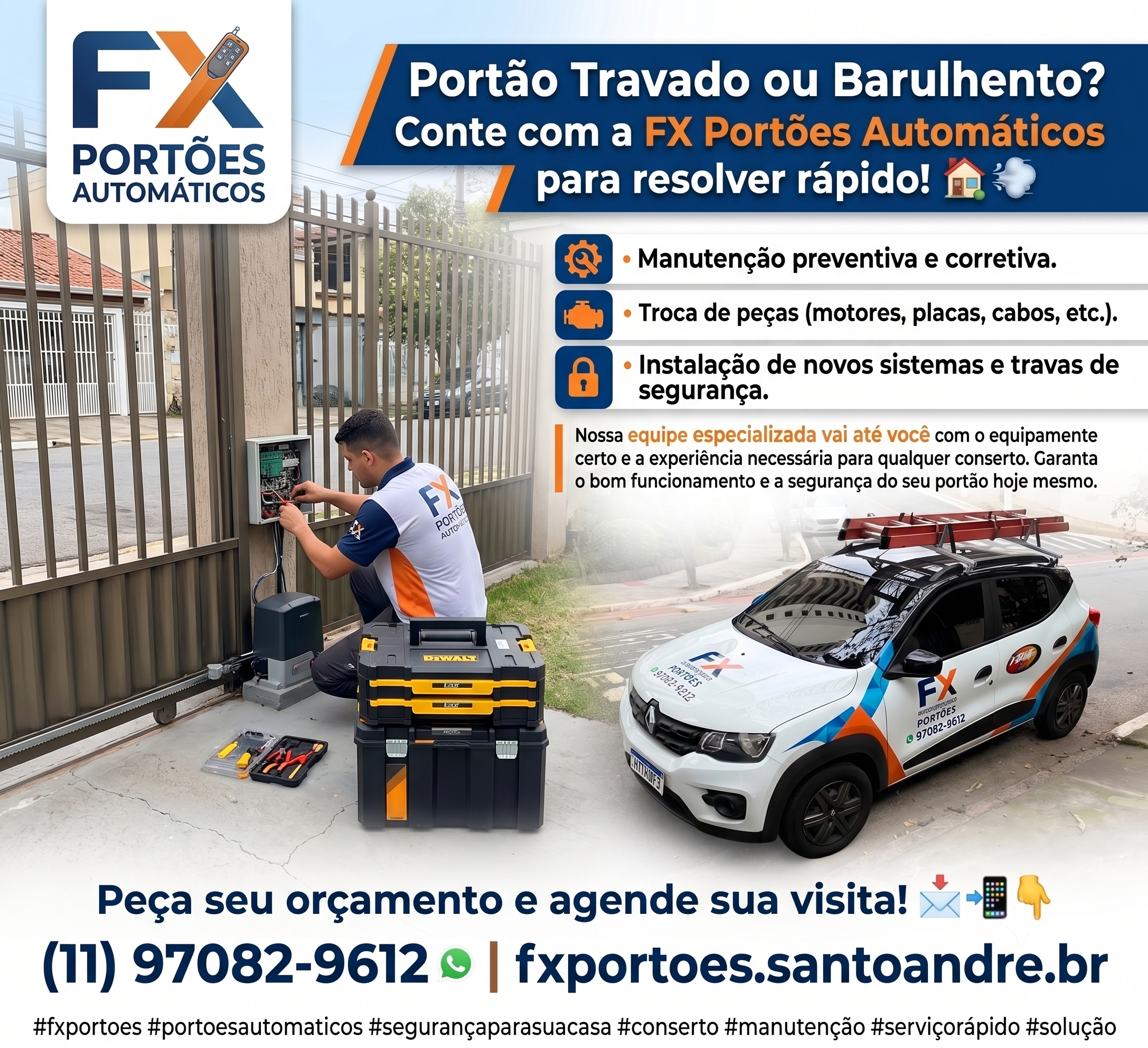 Portão Travado ou Barulhento? A Solução Rápida e Segura com a FX Portões Automáticos