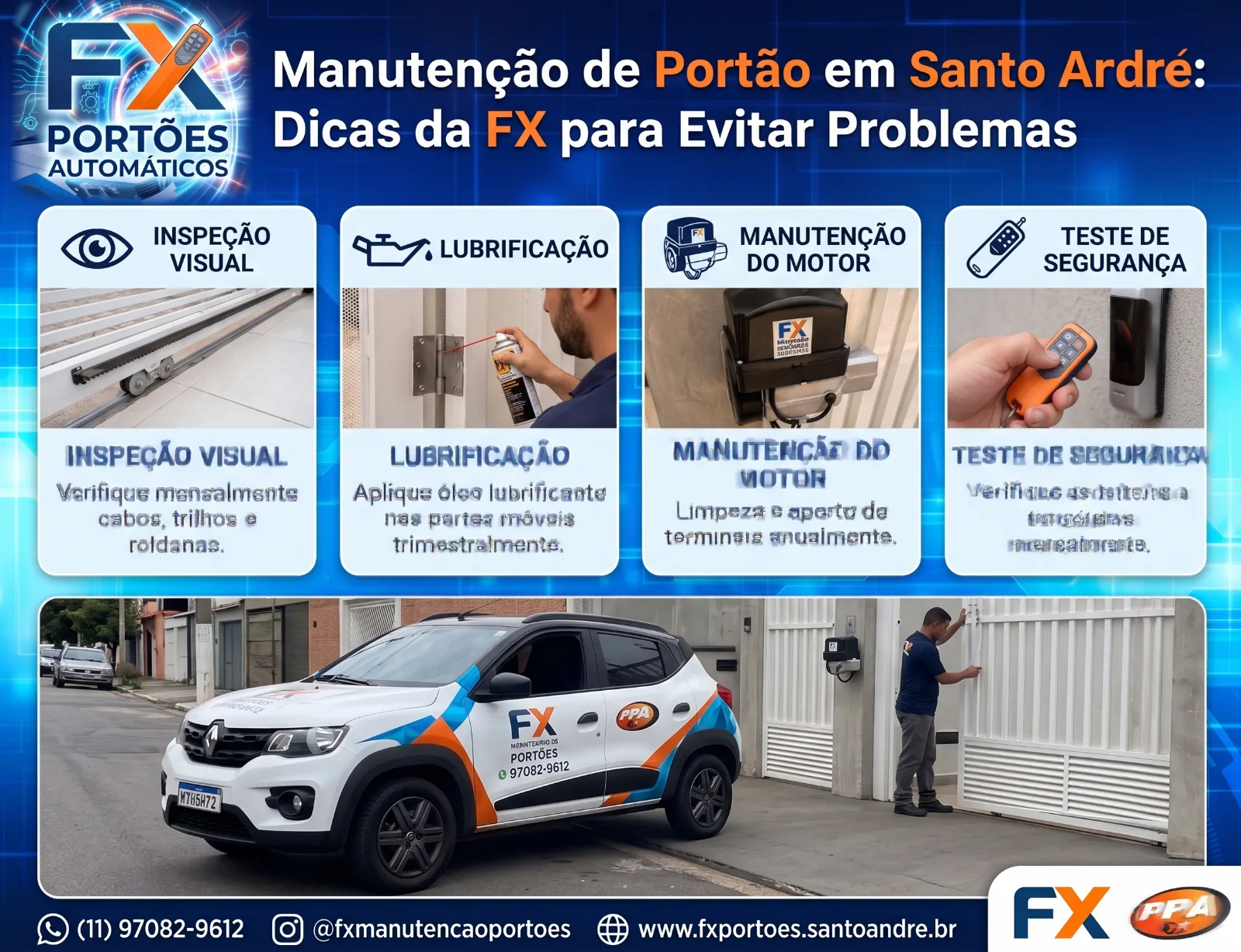 Manutenção de Portão Automático: Dicas da FX para Evitar Problemas e Garantir Segurança
