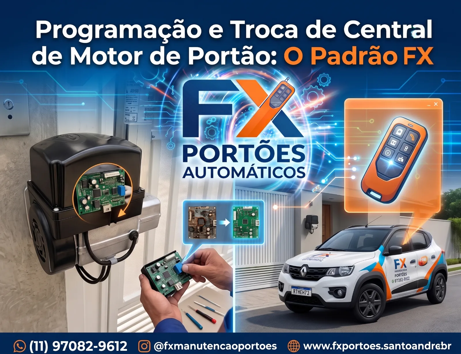 Programação e Troca de Central de Motor de Portão: Conheça o Padrão de Excelência FX