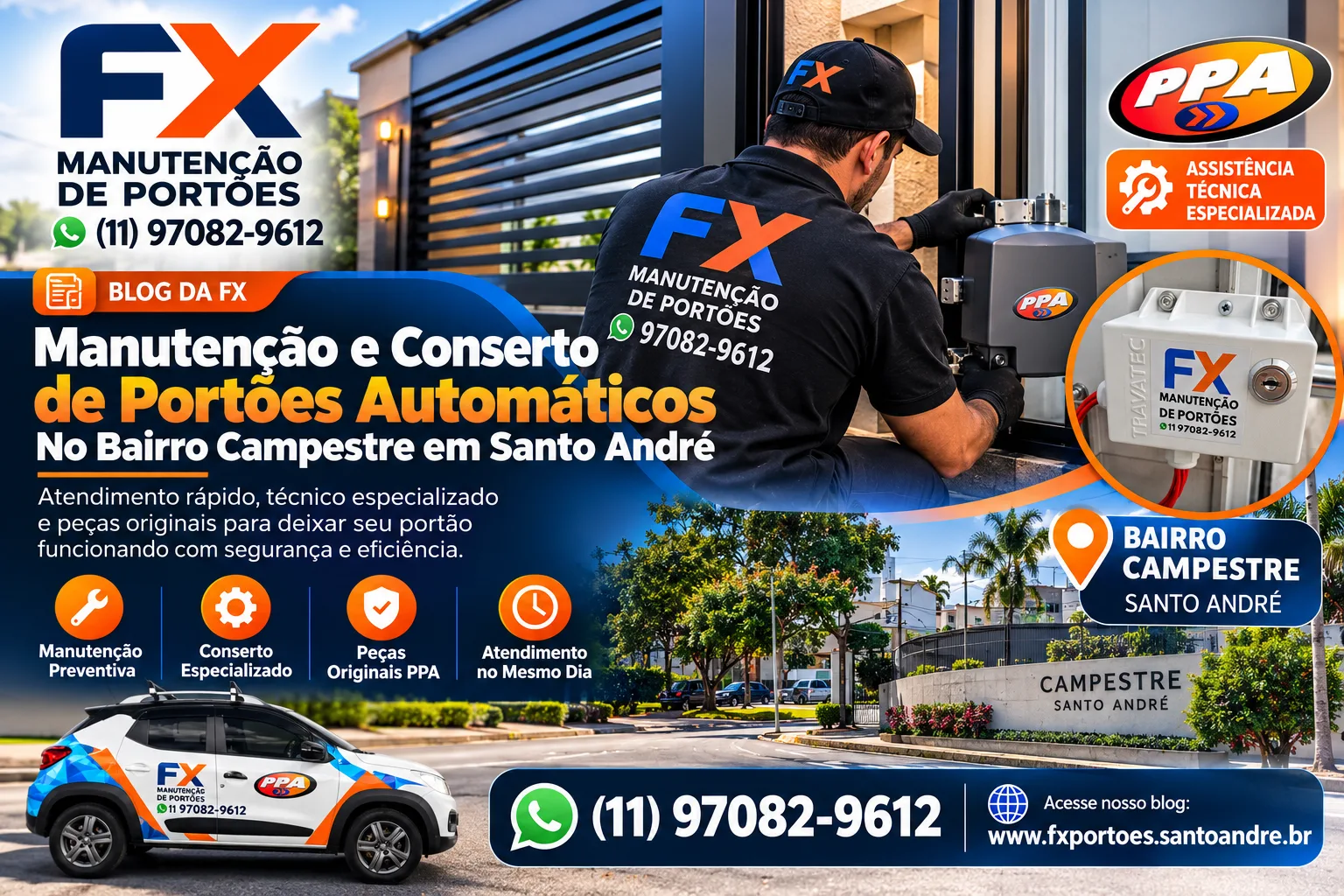 Manutenção e Conserto de Portões Automáticos no Bairro Campestre em Santo André: Segurança e Eficiência com a FX