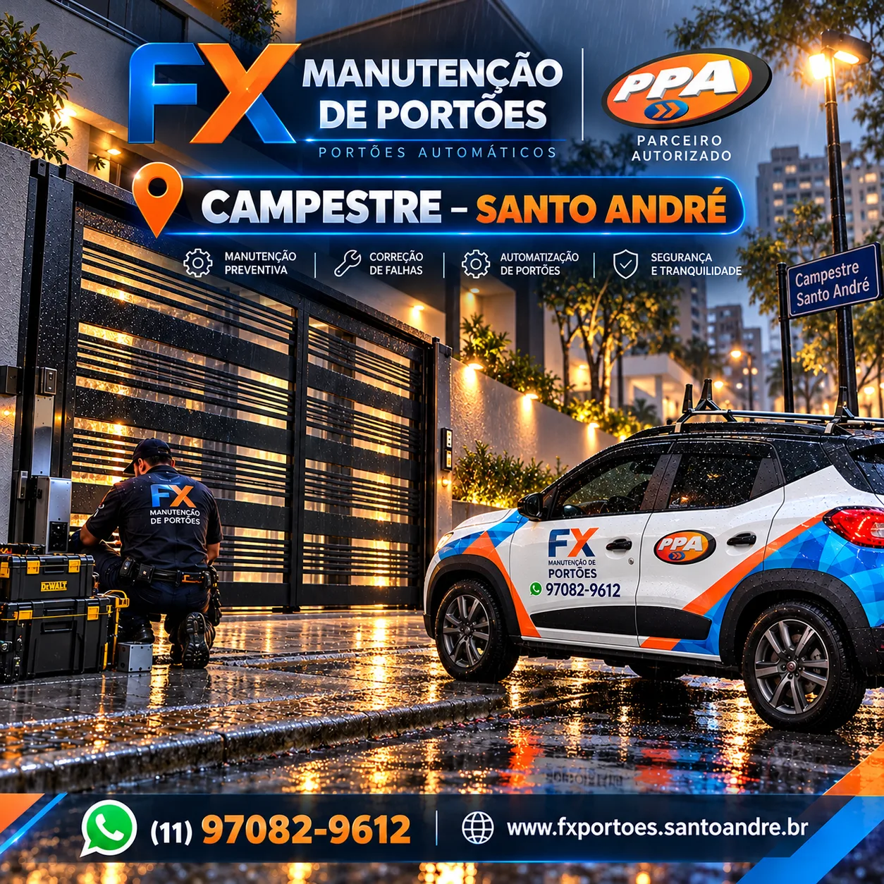 Manutenção de Portões no Campestre em Santo André: Segurança, Tecnologia e Atendimento Especializado com a FX