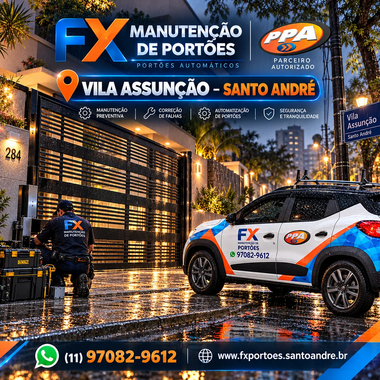 Manutenção de Portões na Vila Assunção em Santo André: Segurança, Tecnologia e Atendimento Especializado com a FX