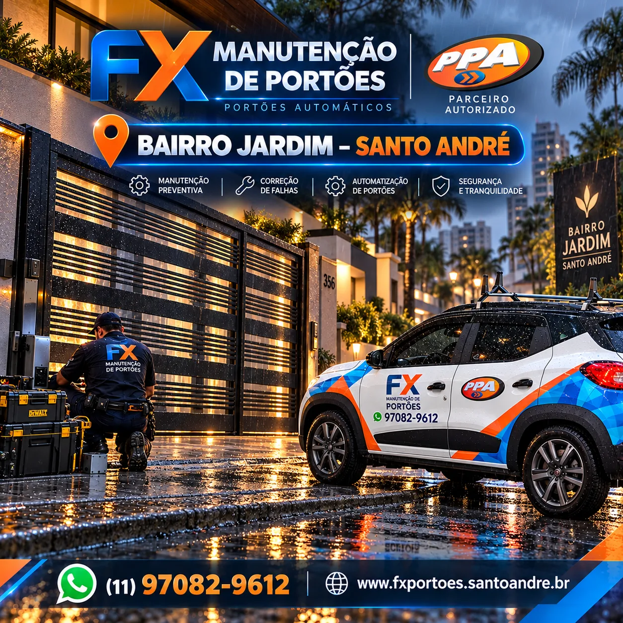 Manutenção de Portões no Bairro Jardim em Santo André: Segurança, Tecnologia e Atendimento Especializado com a FX