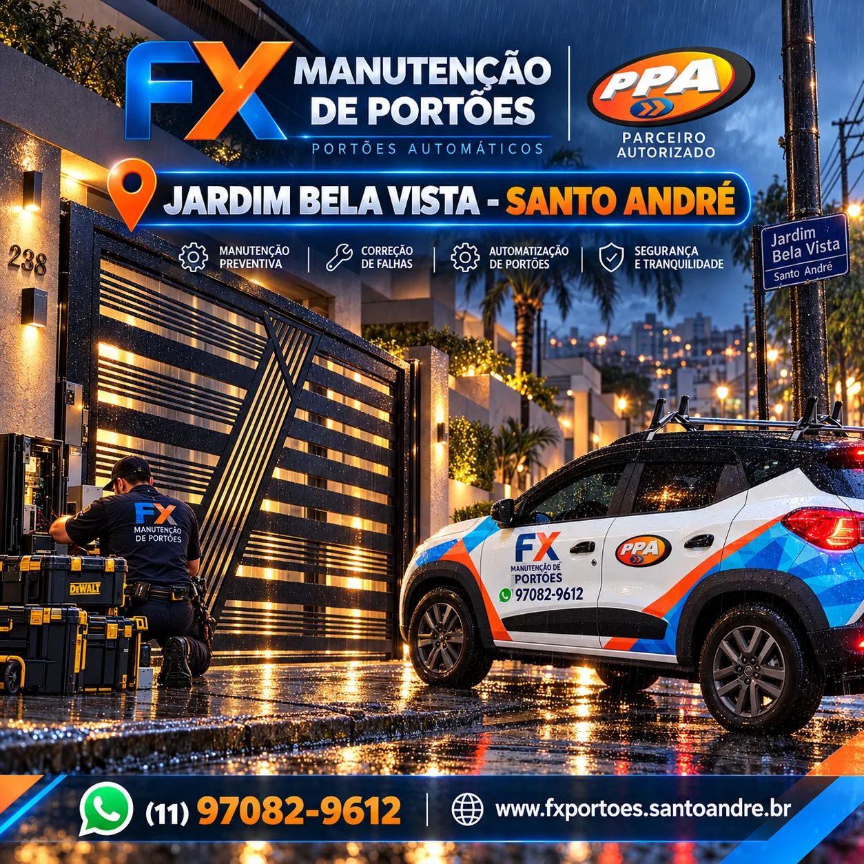 Manutenção de Portões no Jardim Bela Vista em Santo André: Conserto e Instalação de Motores PPA