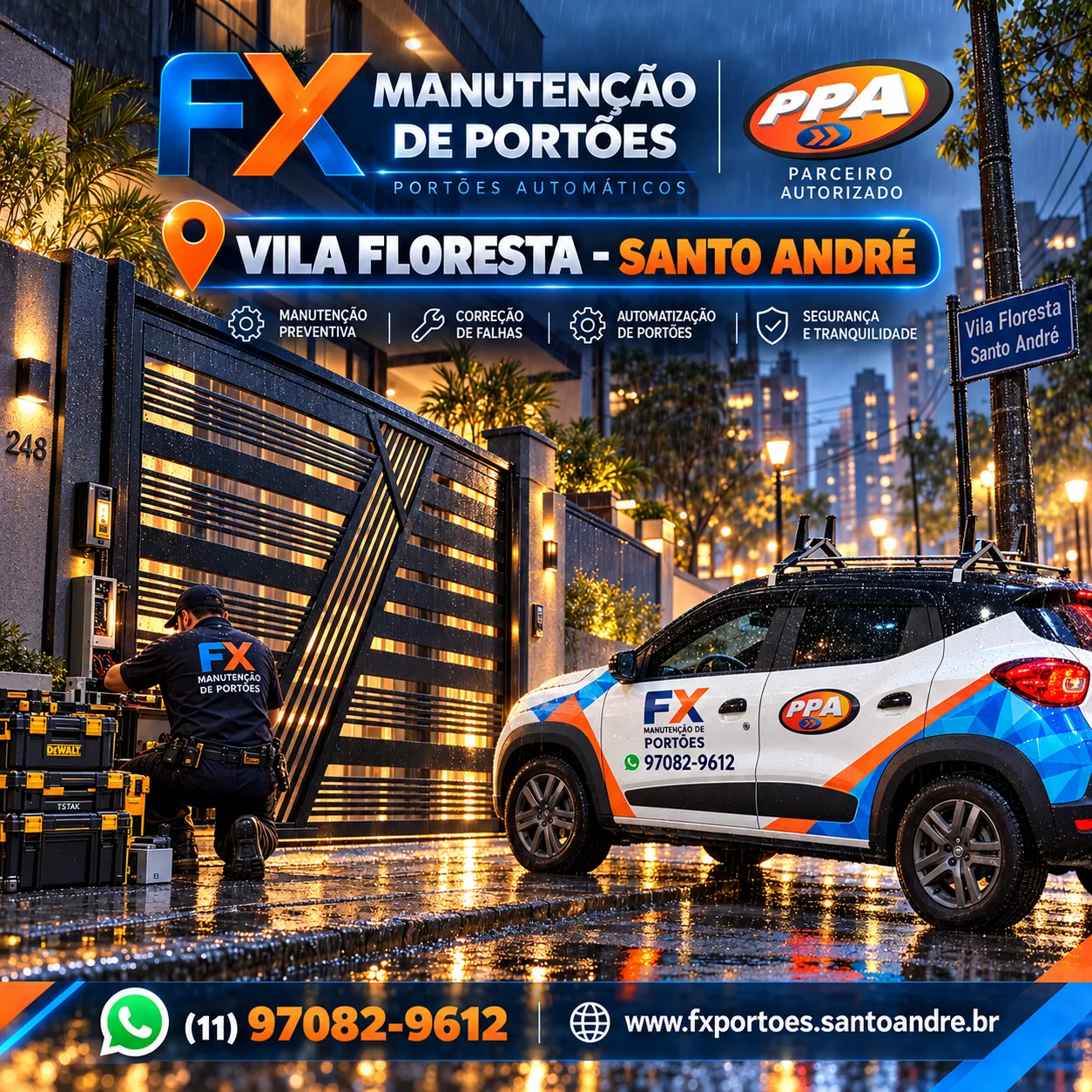 Conserto e Manutenção de Portões na Vila Floresta em Santo André com a FX Portões