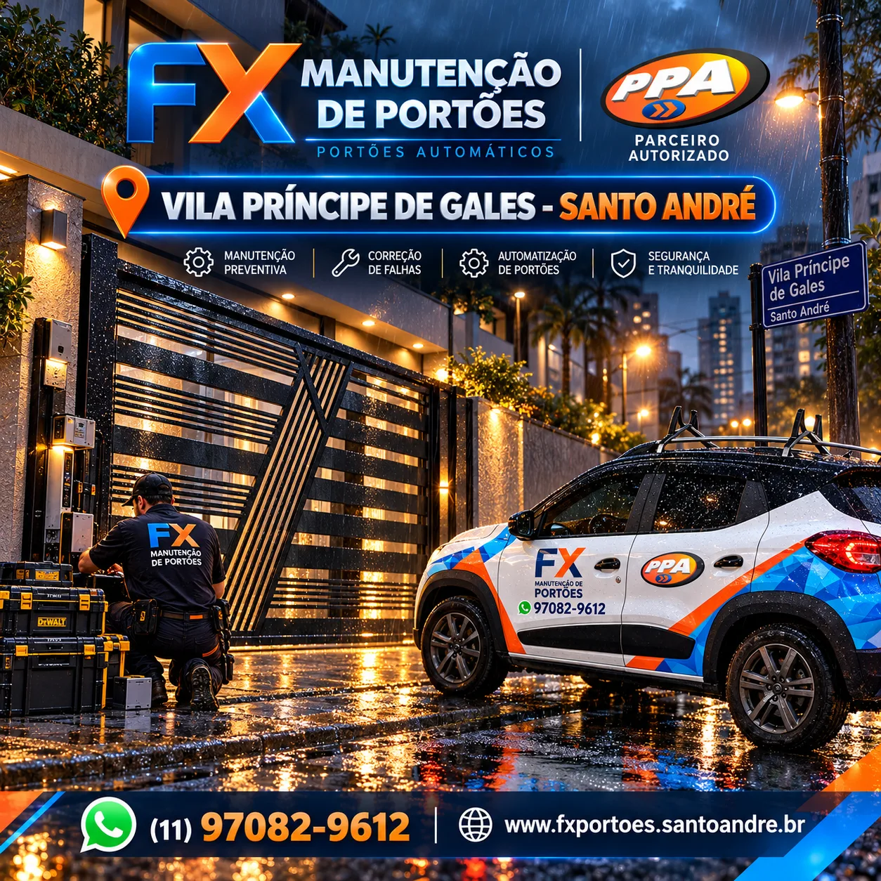 Manutenção de Portões na Vila Príncipe de Gales em Santo André: Segurança e Tecnologia com a FX