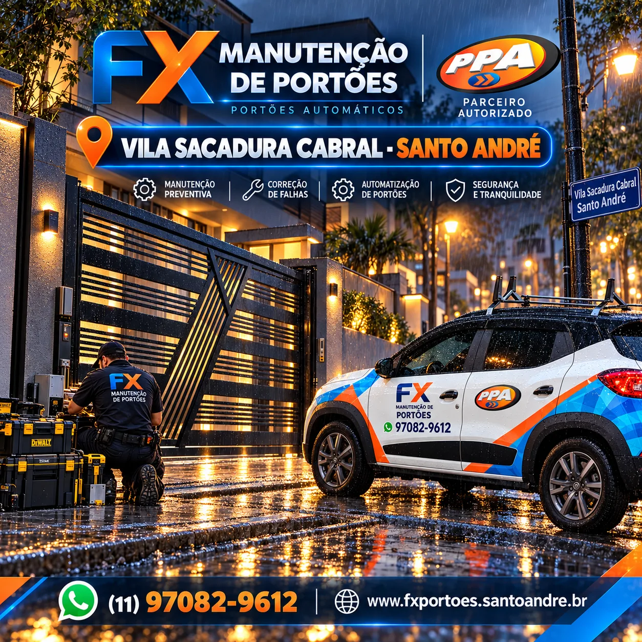 Manutenção de Portões na Vila Sacadura Cabral em Santo André: Conserto e Automatização com a FX