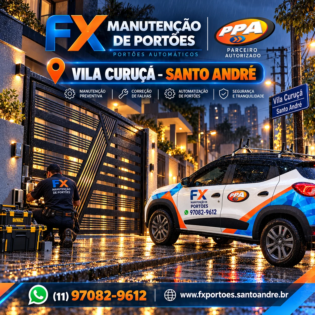 Manutenção de Portões na Vila Curuçá em Santo André: Conserto de Motores PPA e Automatização com a FX