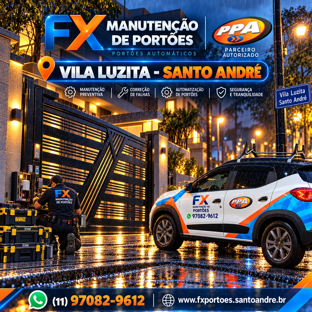 Manutenção de Portões Automáticos na Vila Luzita em Santo André | FX Portões