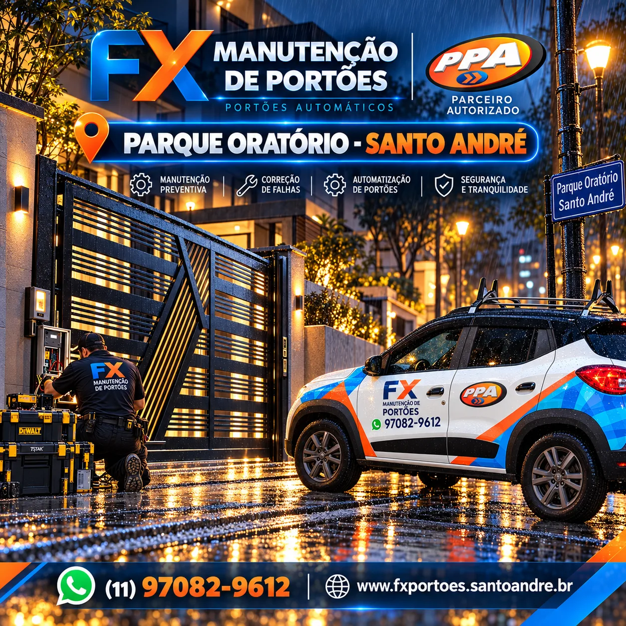 Instalação e Manutenção de Portões Automáticos no Parque Oratório em Santo André