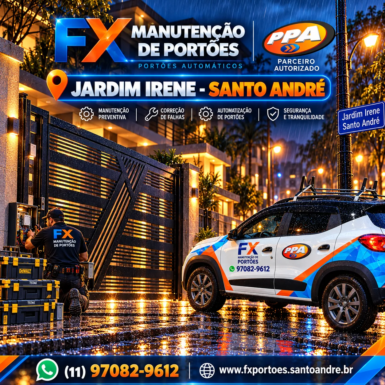 Empresa de Manutenção de Portões Automáticos no Jardim Irene em Santo André | FX Portões