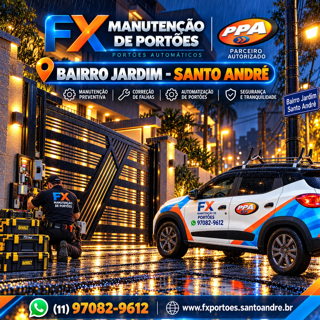 Manutenção de Portões no Bairro Jardim em Santo André: Conserto de Motores PPA e Atendimento Especializado