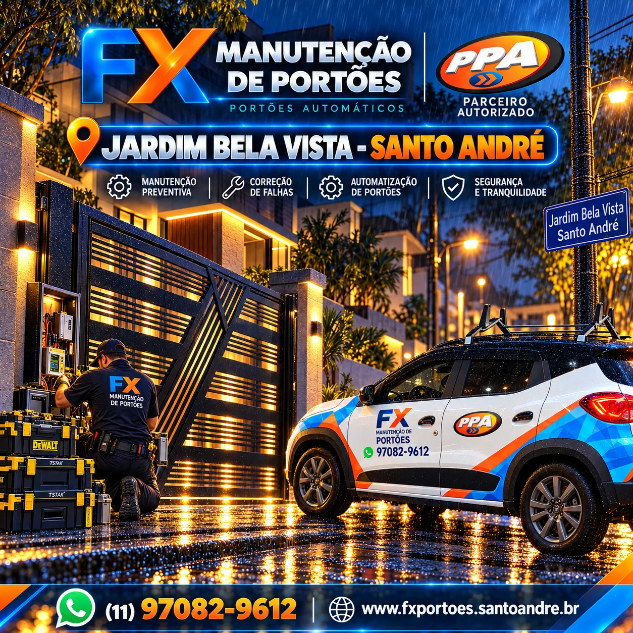 Manutenção Preventiva de Portões no Jardim Bela Vista em Santo André: Segurança e Confiabilidade com a FX