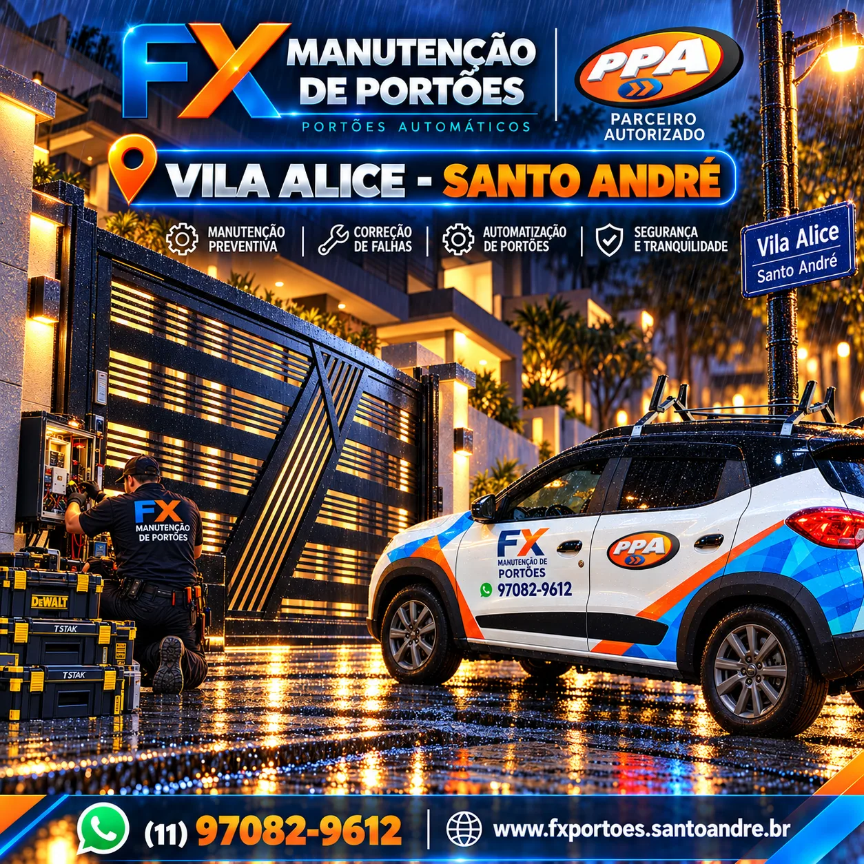 Instalação de Motores PPA e Manutenção de Portões na Vila Alice em Santo André