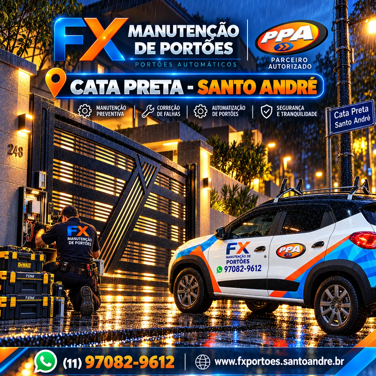 Manutenção de Portões no Cata Preta em Santo André: Conserto, Automatização e Motores PPA