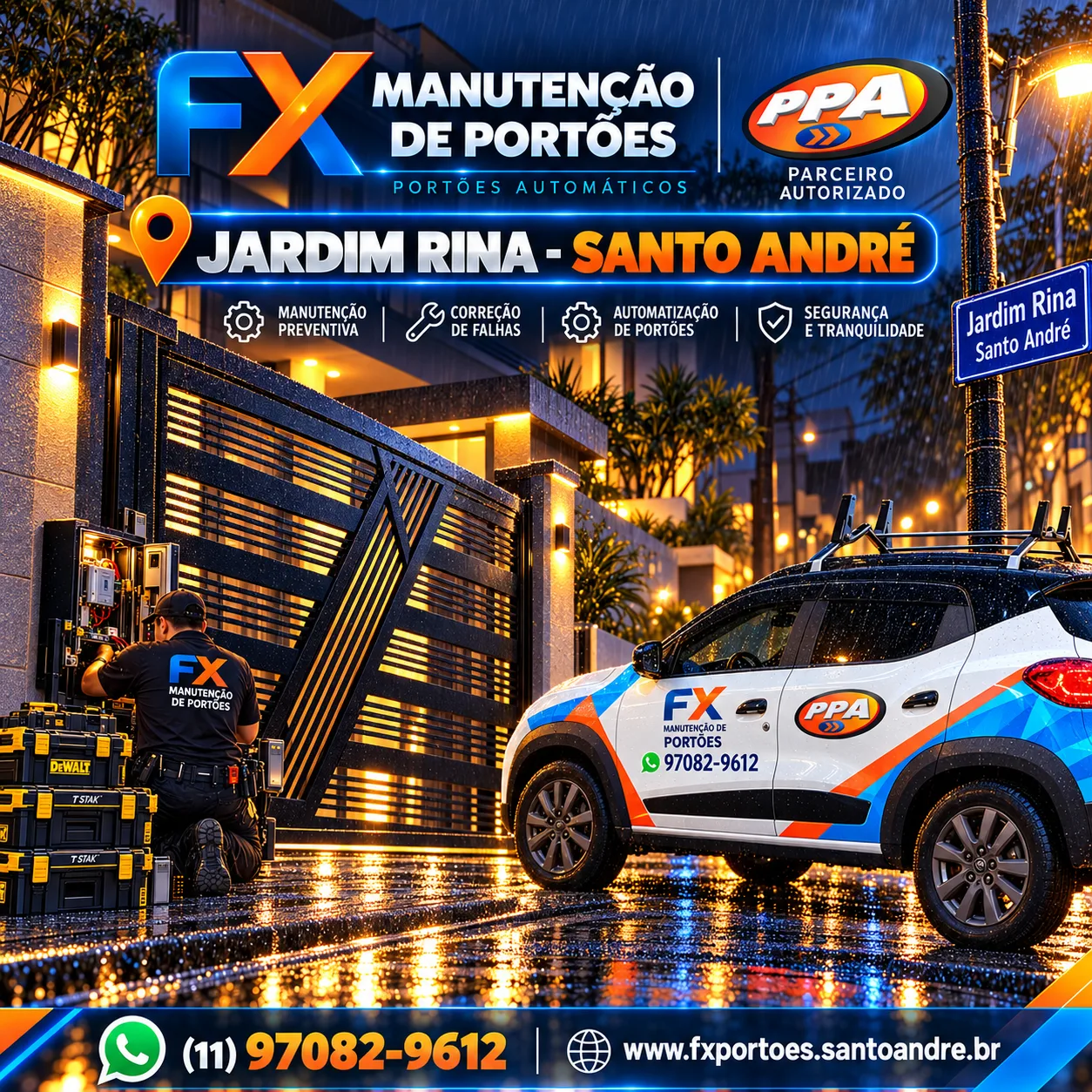 Manutenção de Portões no Jardim Rina em Santo André: Motores PPA, Sensores e Controles Remotos