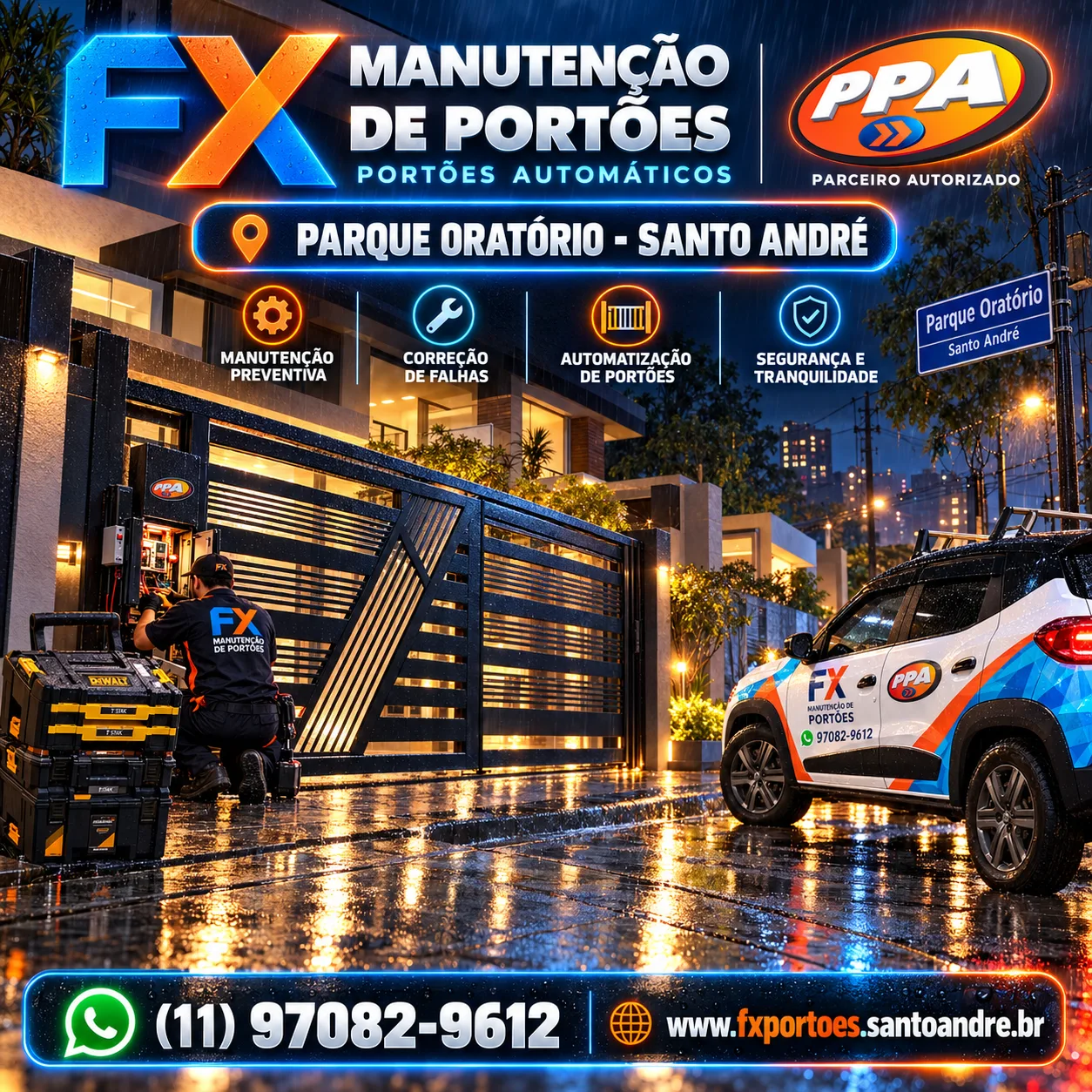 Conserto de Portões Automáticos no Parque Oratório em Santo André: Manutenção e Instalação de Motores PPA