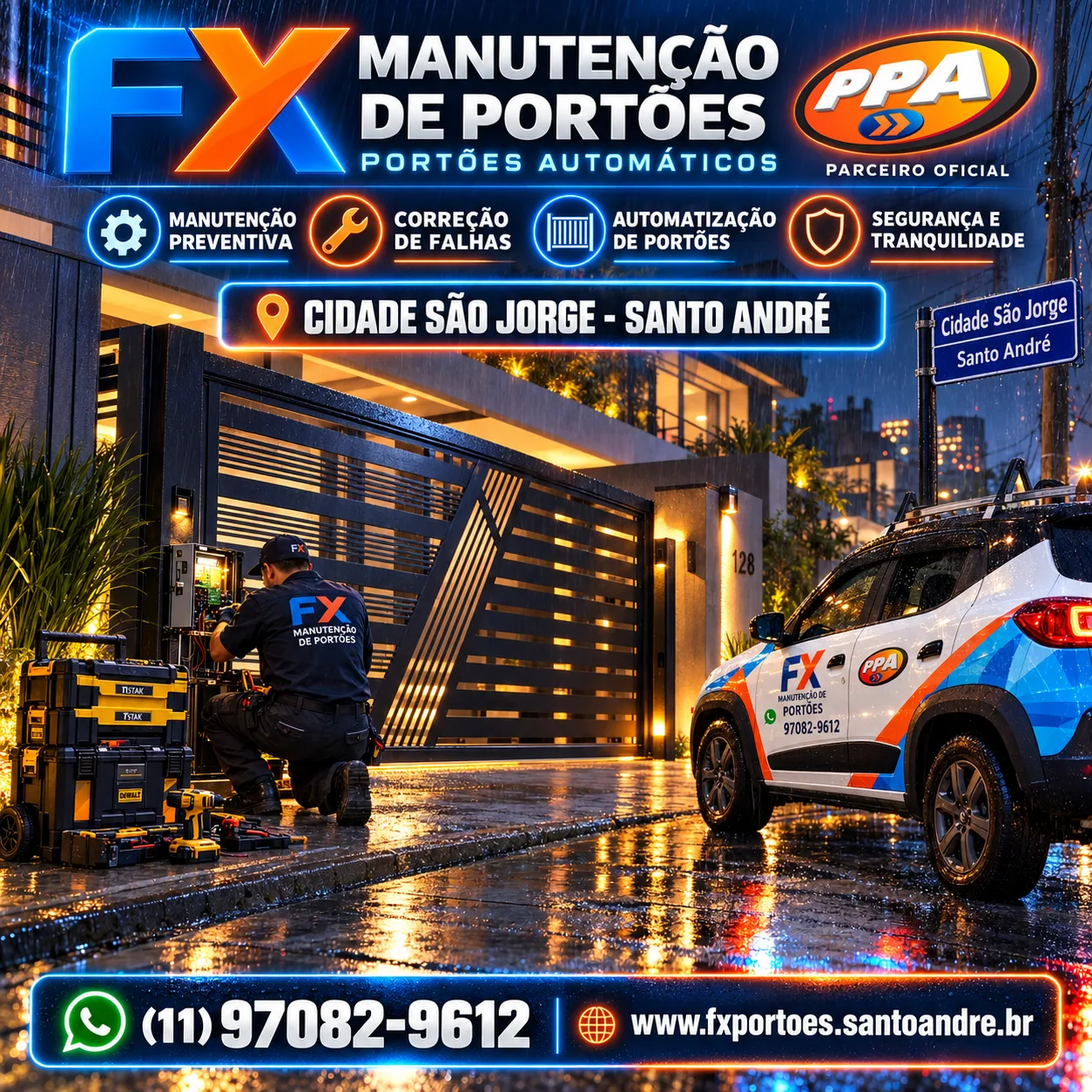 Manutenção de Portões na Cidade São Jorge em Santo André: Motores PPA, Segurança e Revisão Preventiva