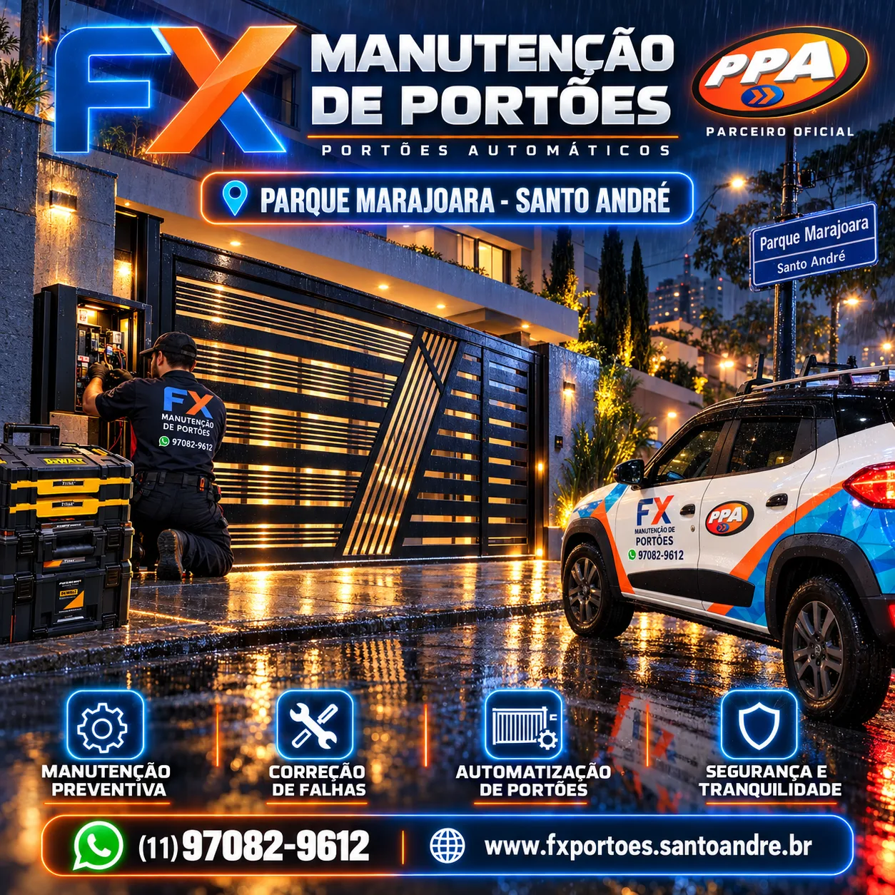 Manutenção de Portões no Parque Marajoara em Santo André: Conserto, Motores PPA e Segurança