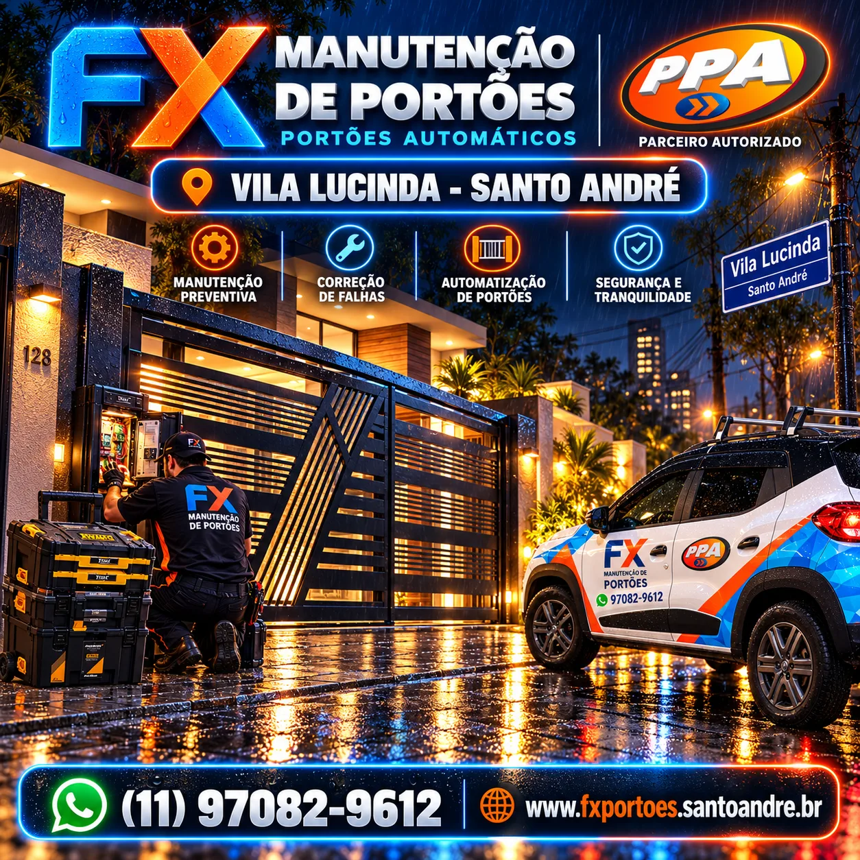 Conserto de Portões Automáticos na Vila Lucinda em Santo André: Manutenção de Motores PPA com a FX