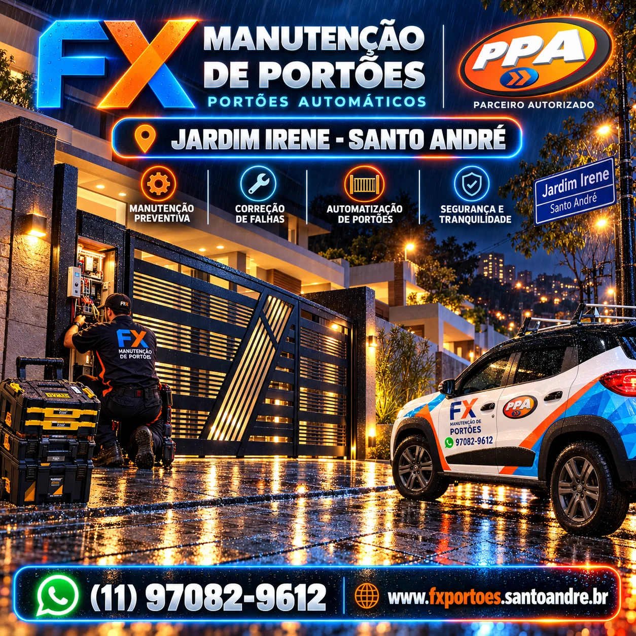 Manutenção de Portões no Jardim Irene em Santo André: Segurança, Conserto e Automatização com a FX