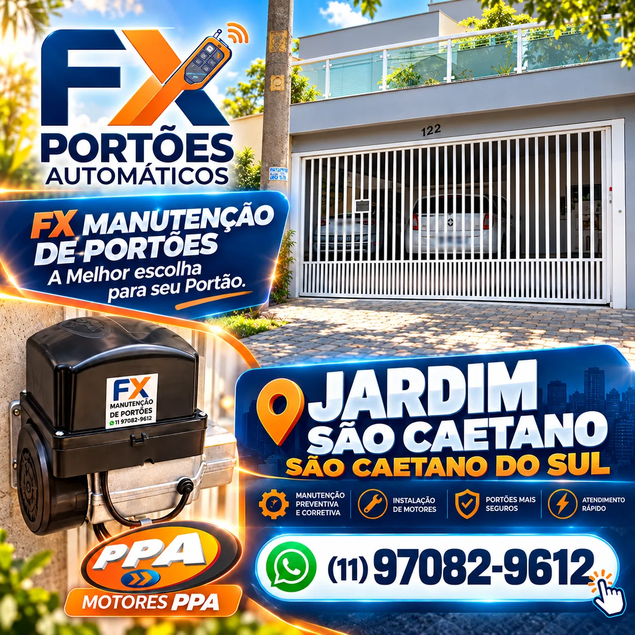 Especialistas em Portões Basculantes no Jardim São Caetano | FX Manutenção de Portões