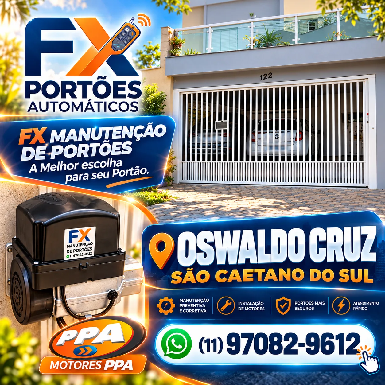 Empresa de Manutenção de Portões no Bairro Oswaldo Cruz em São Caetano do Sul | FX Portões