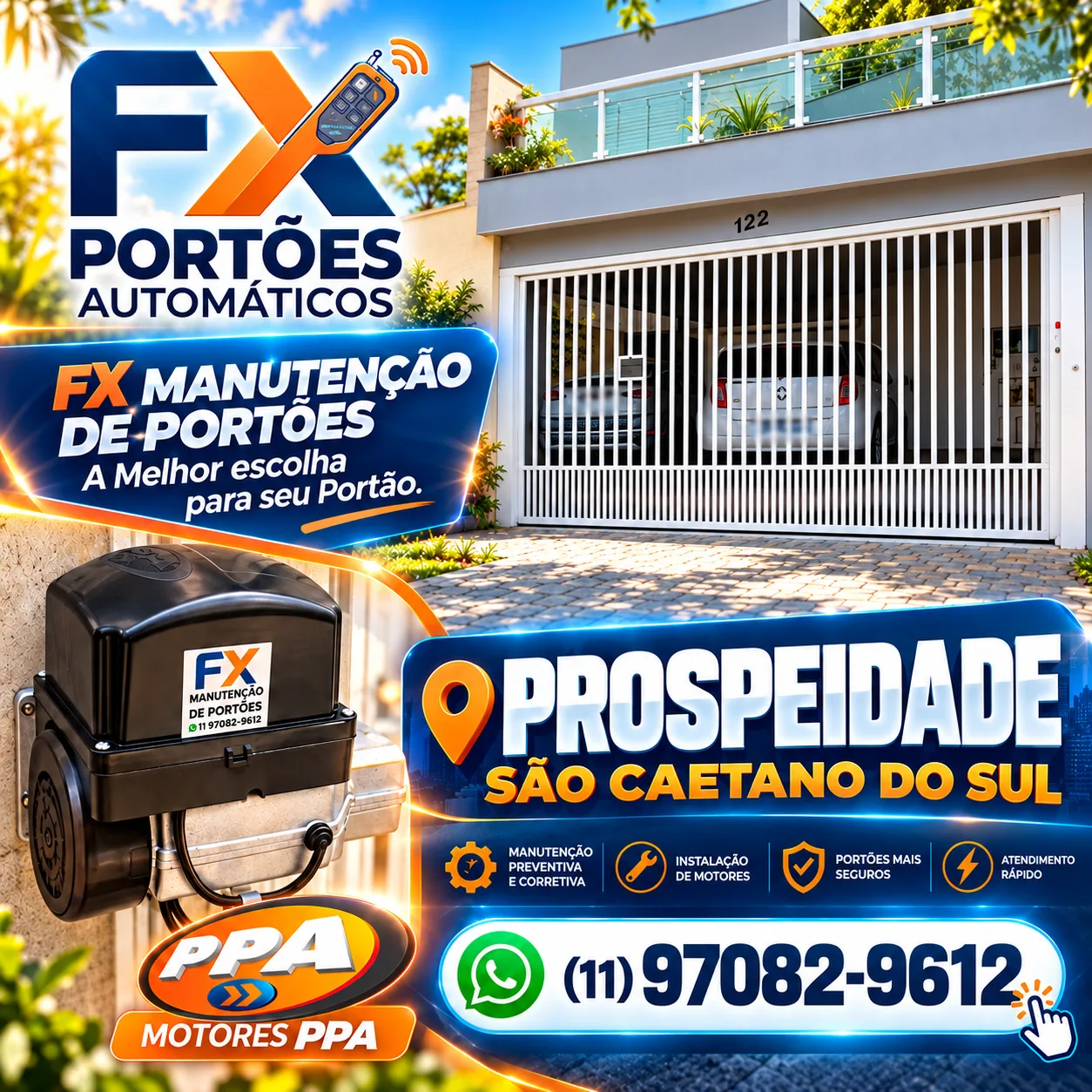 Manutenção de Portões Automáticos no Bairro Prosperidade em São Caetano do Sul | FX Portões