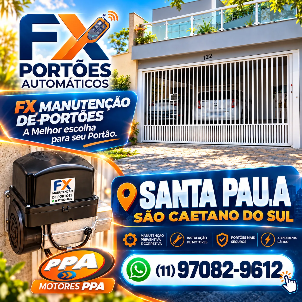 Conserto e Manutenção de Portões Automáticos no Bairro Santa Paula em São Caetano do Sul