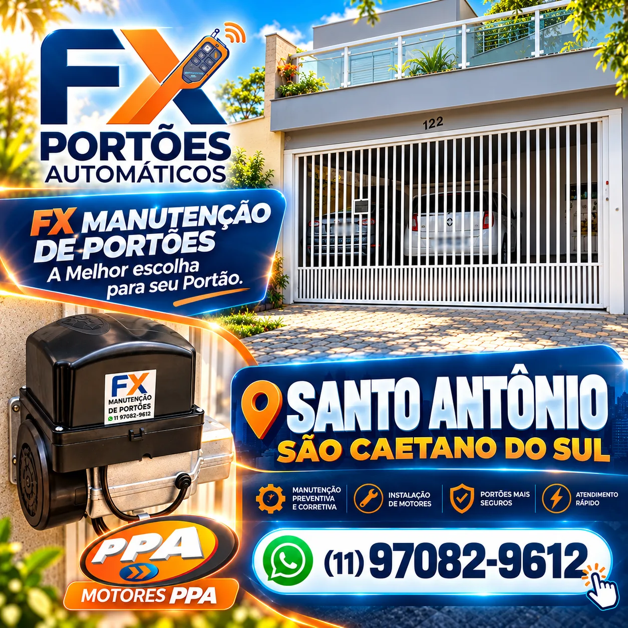 Manutenção Preventiva e Corretiva de Portões no Bairro Santo Antônio em São Caetano do Sul