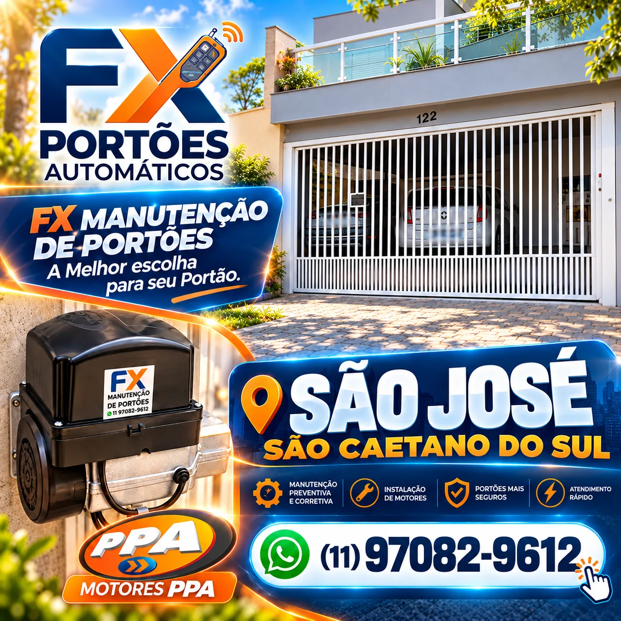 Instalação e Manutenção de Portões Automáticos no Bairro São José em São Caetano do Sul | FX Portões