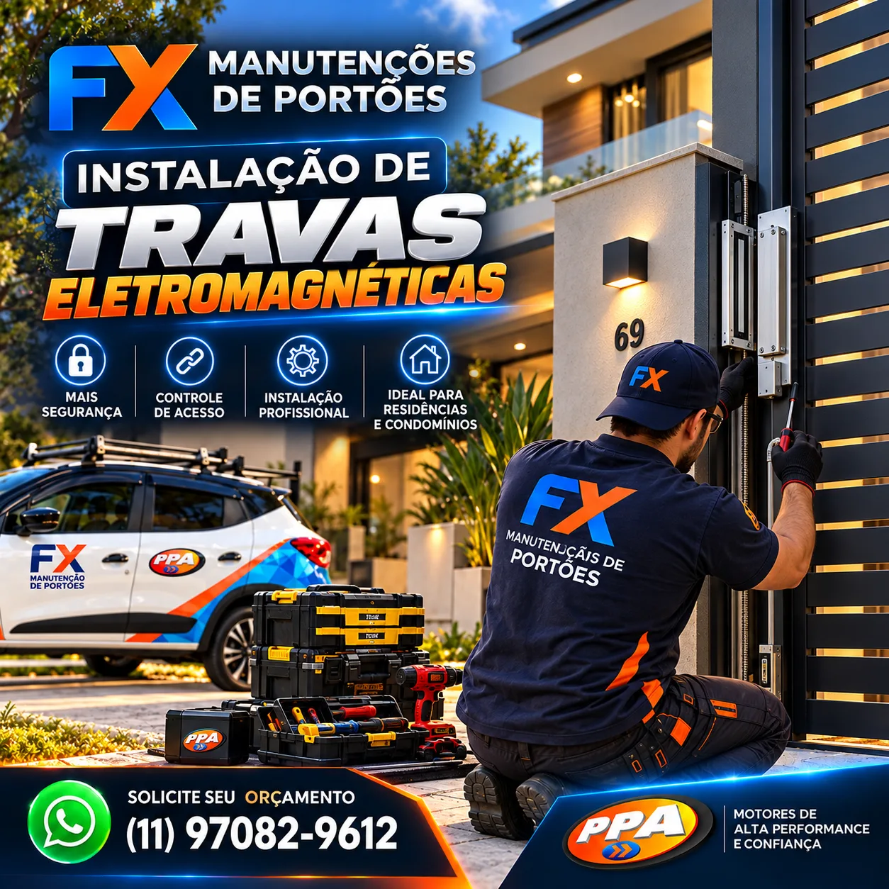 Instalação de Travas Eletromagnéticas para Portões Automáticos no ABC Paulista