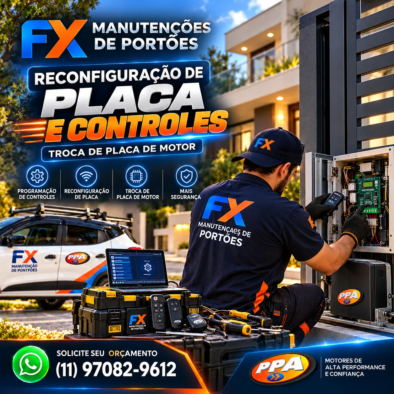 Reconfiguração de Placas e Controles de Portões Automáticos no ABC Paulista | FX Portões