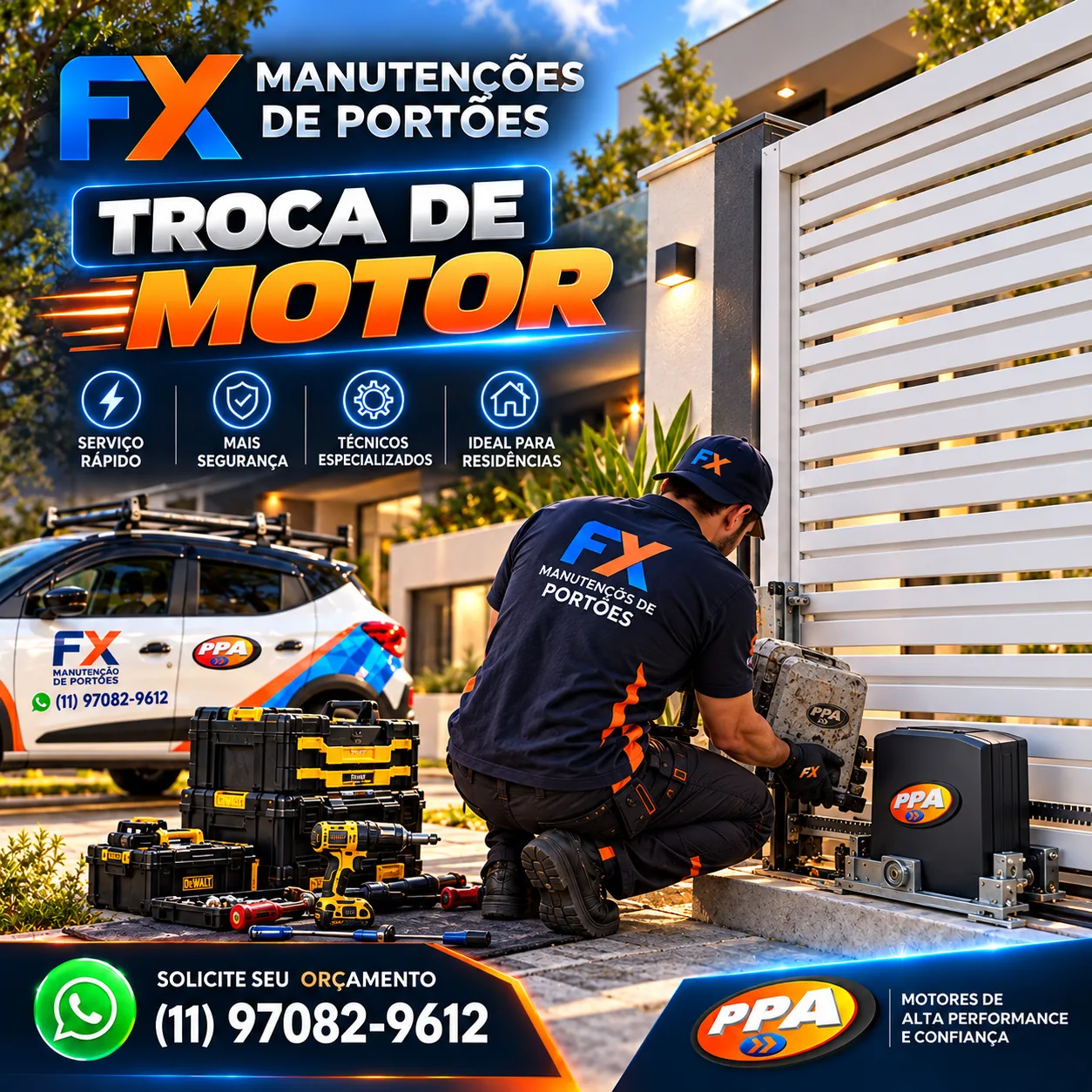 Troca de Motor de Portão Automático no ABC Paulista | Instalação de Motores PPA com a FX