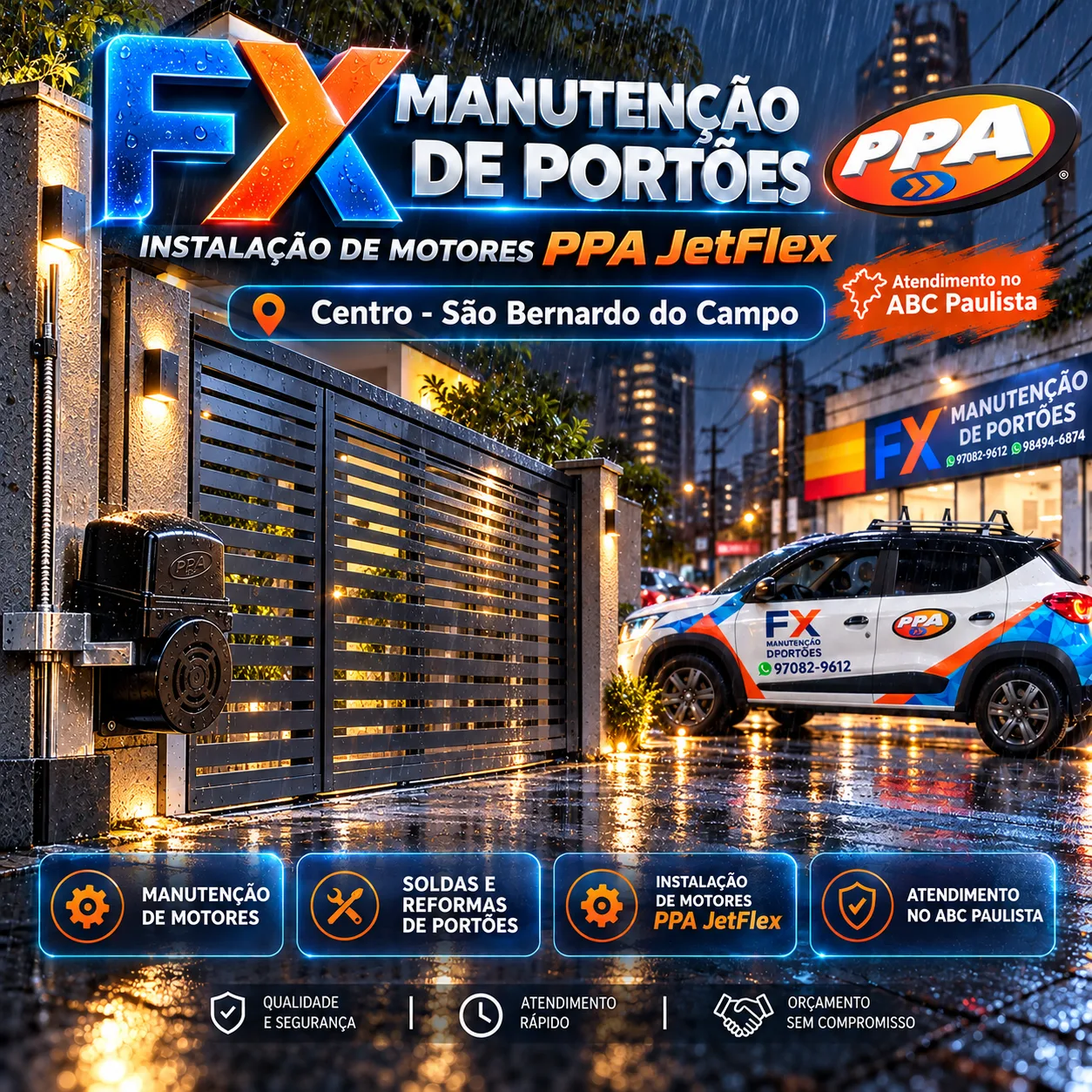 Instalação e Manutenção de Motores PPA no Centro de São Bernardo do Campo | FX Portões
