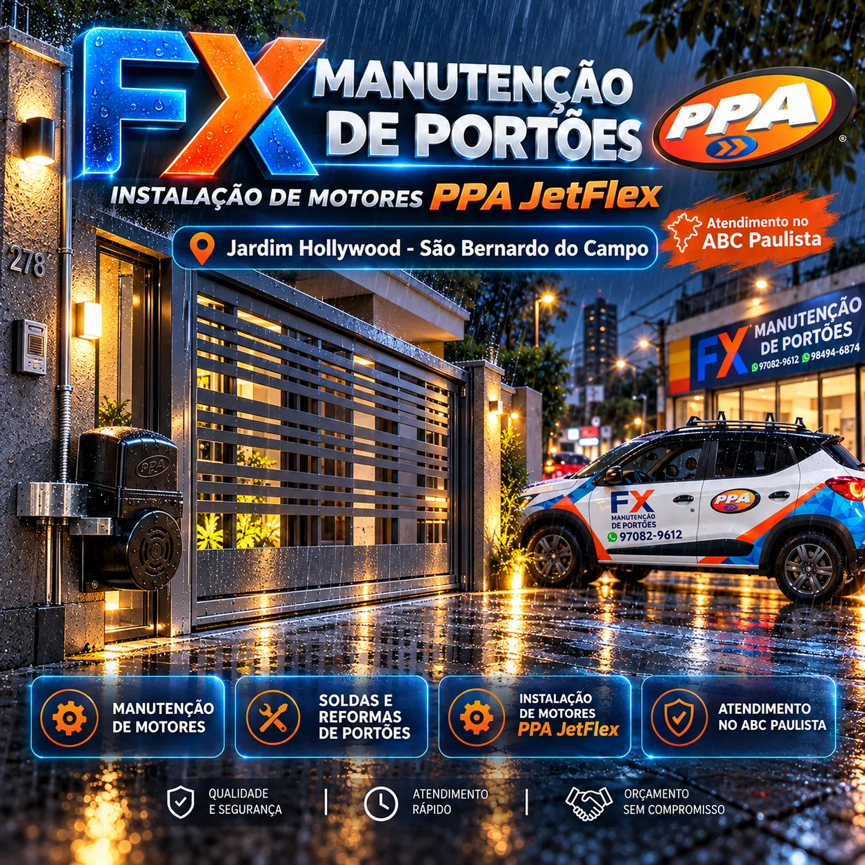 Instalação de Motores PPA JetFlex no Jardim Hollywood – Modernize Seu Portão Automático com a FX