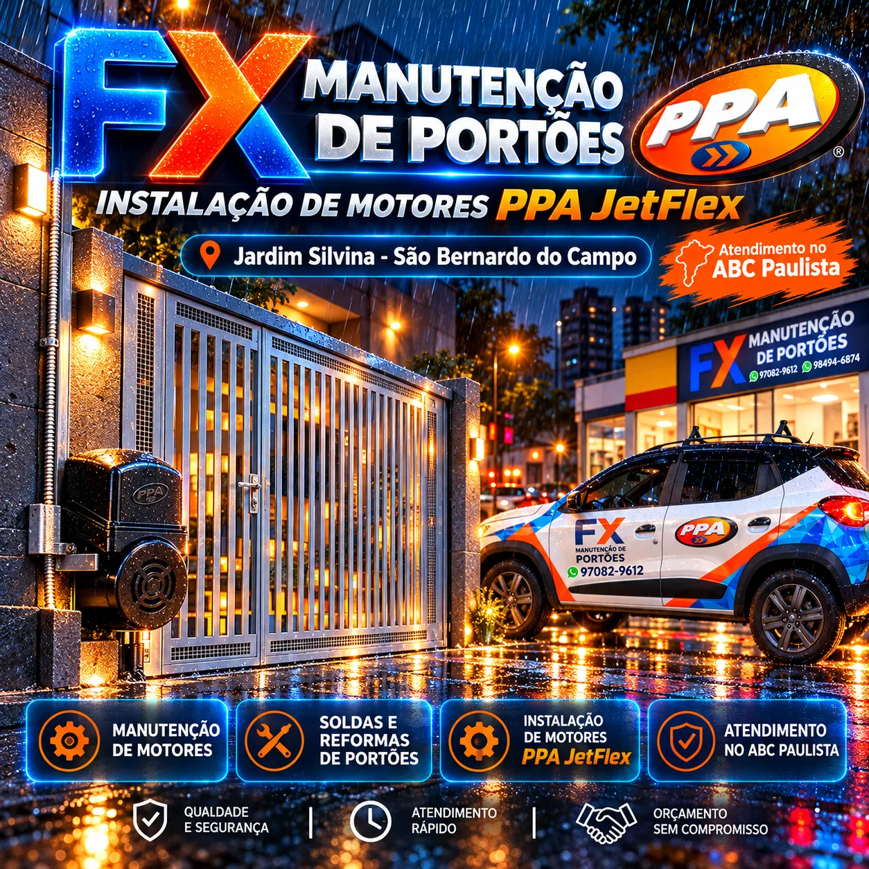 Manutenção de Portões no Jardim Silvina em São Bernardo do Campo: Motores PPA JetFlex e Reparos Especializados