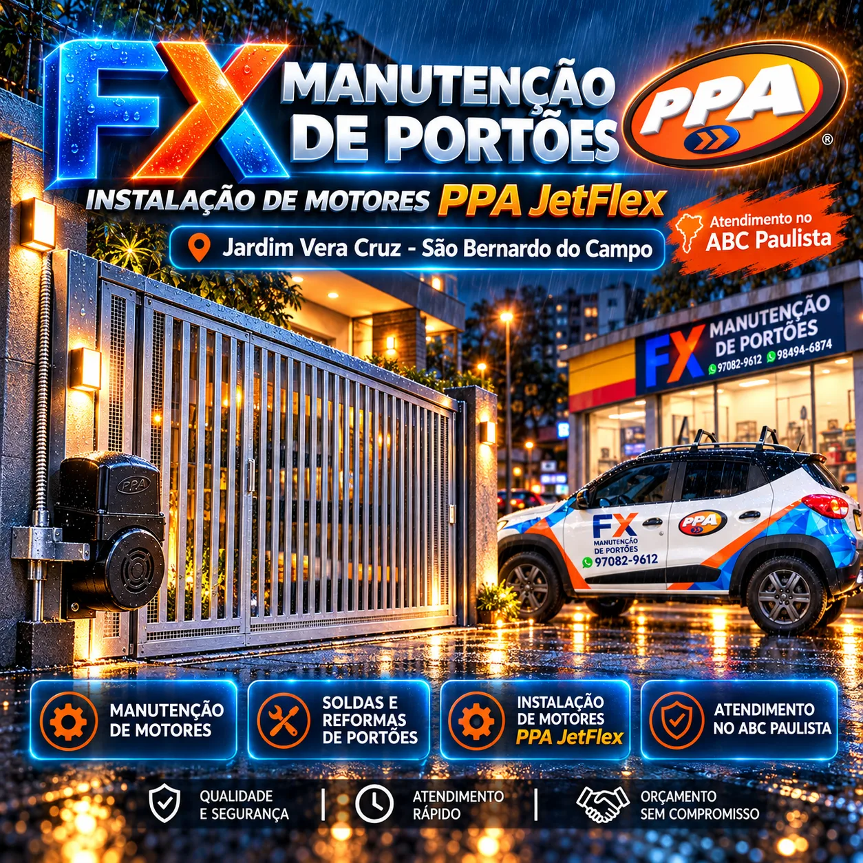Instalação de Motores PPA JetFlex no Jardim Vera Cruz em São Bernardo do Campo: Automatização de Portões